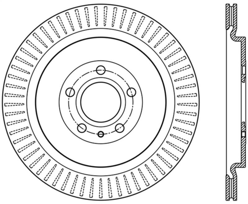 StopTech Premium High Carbon 13-14 Ford Mustang/Shelby GT500 Right Rear Disc Slotted Brake Rotor 126.61105SR Main Image