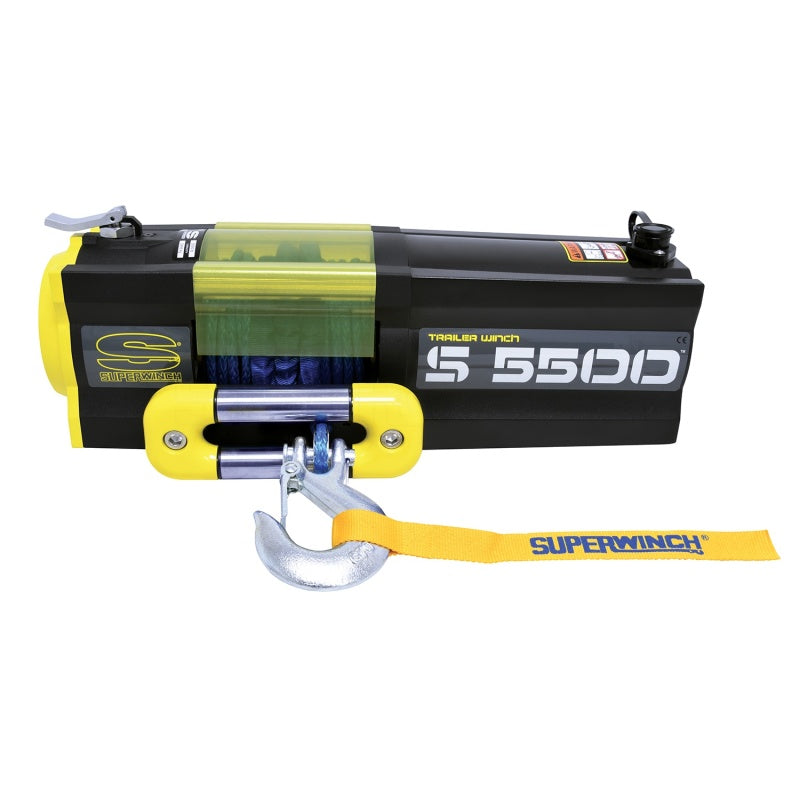 Superwinch 5500 LBS 12 VDC 1/4in x 60ft Synthetic Rope S5500 Winch 1455201