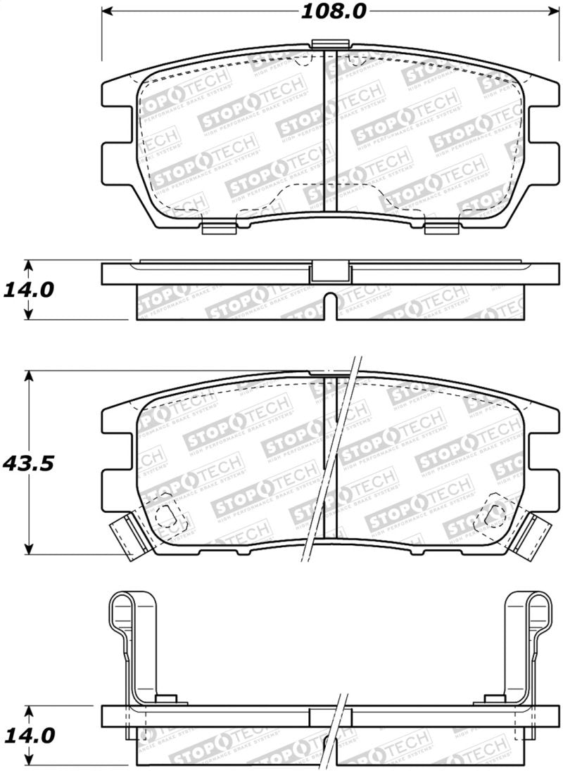 StopTech Street Brake Pads - Rear 308.05670 Main Image