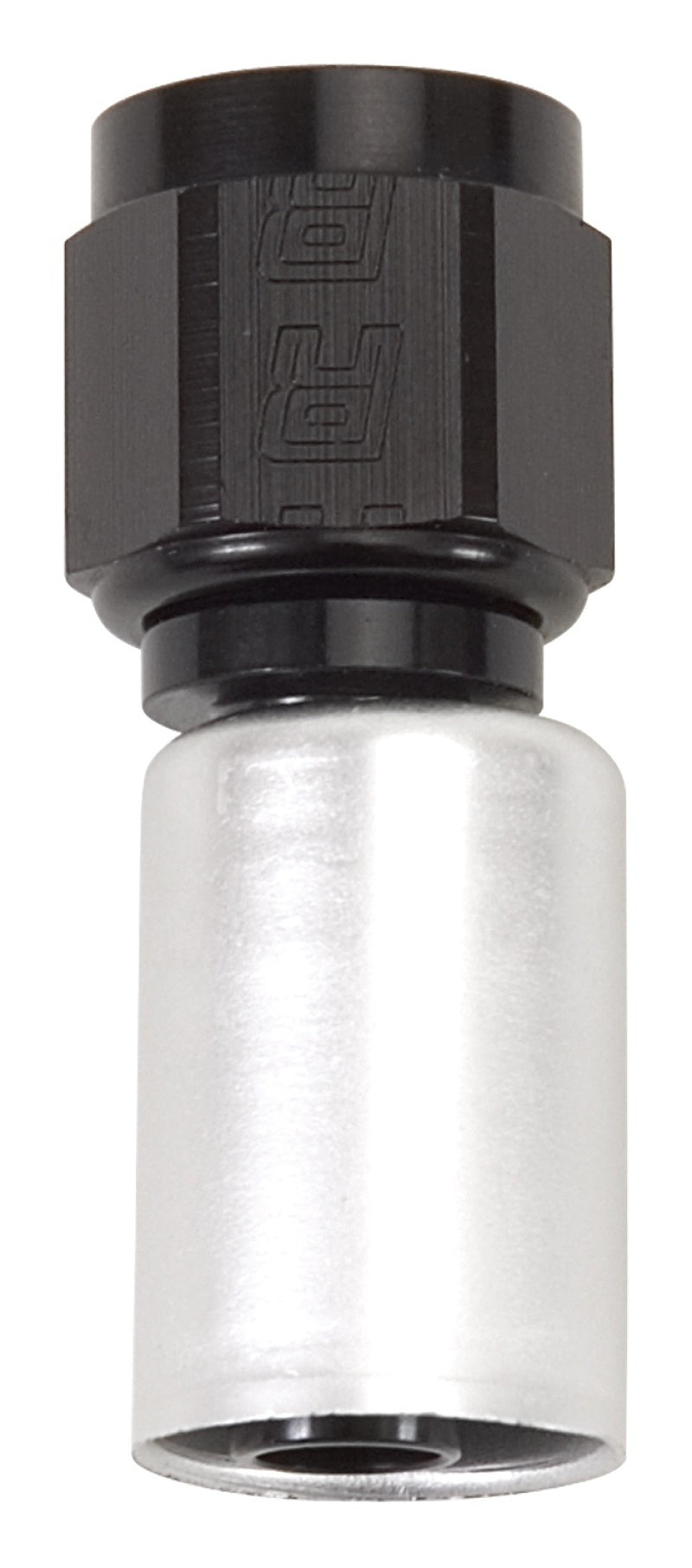 Russell Crimp-On Straight Hose End - Black / Silver