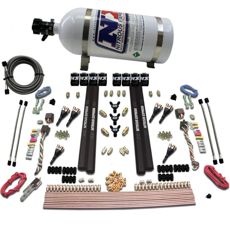 Nitrous Express 6 Cyl SX2 Dual Stage Nozzle Nitrous Kit w/10lb Bottle 90096-10 Main Image