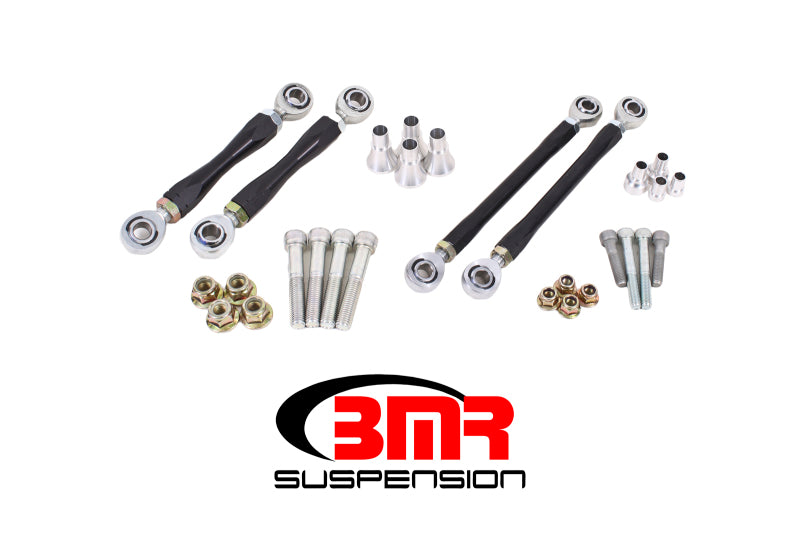 BMR 08-17 Challenger Front and Rear Sway Bar End Link Kit - Black ELK110