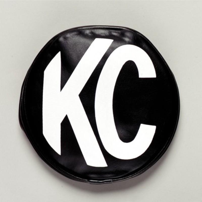 KC HiLiTES 6in. Round Soft Cover (Pair) - Black w/White KC Logo 5100 Main Image