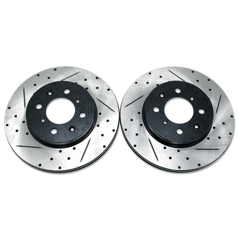 BLOX Racing 90-01 Acura Integra (Excl Type-R) Front Slotted & Drilled Rotors - Pair BXBS-10200