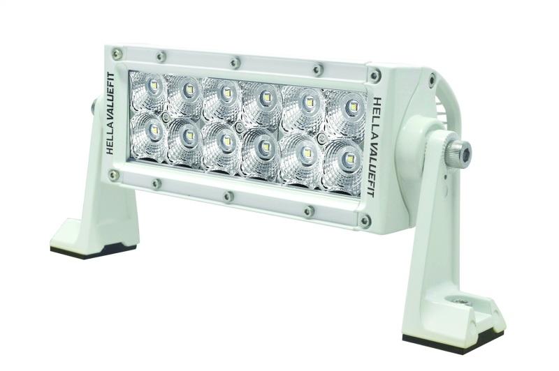 Hella Value Fit 8in Light - 36W Dual Row White Housing Flood Beam - LED 357208011 Main Image