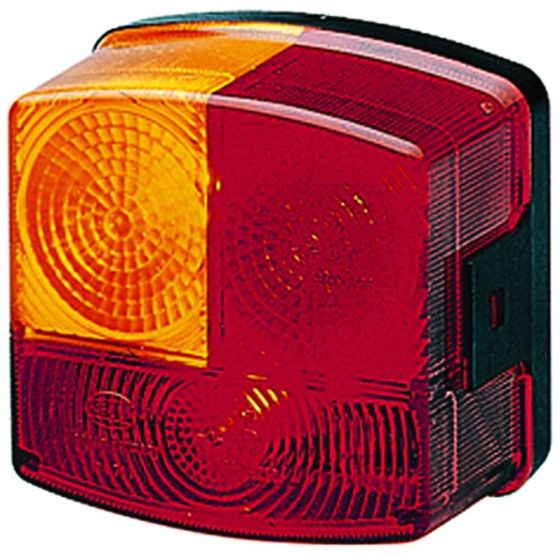 Hella 2776 Stop / Turn / Tail Lamp - Driver Side - Square Red / Amber Lens Bulb 002776231 Main Image