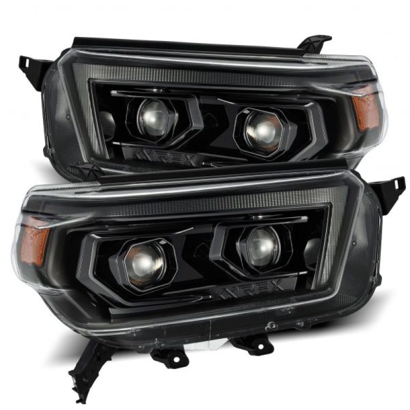 AlphaRex 10-13 Toyota 4Runner PRO-Series Proj Headlights Plank Style Alpha Blk w/Seq Signal/DRL 880754