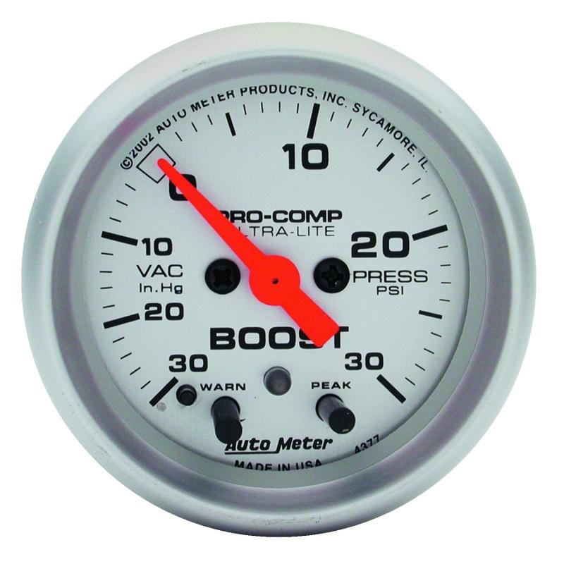 Autometer Ultra-Lite 52mm 15 PSI Electronic Boost Gauge  w/ Peak & Warn 4376 Main Image