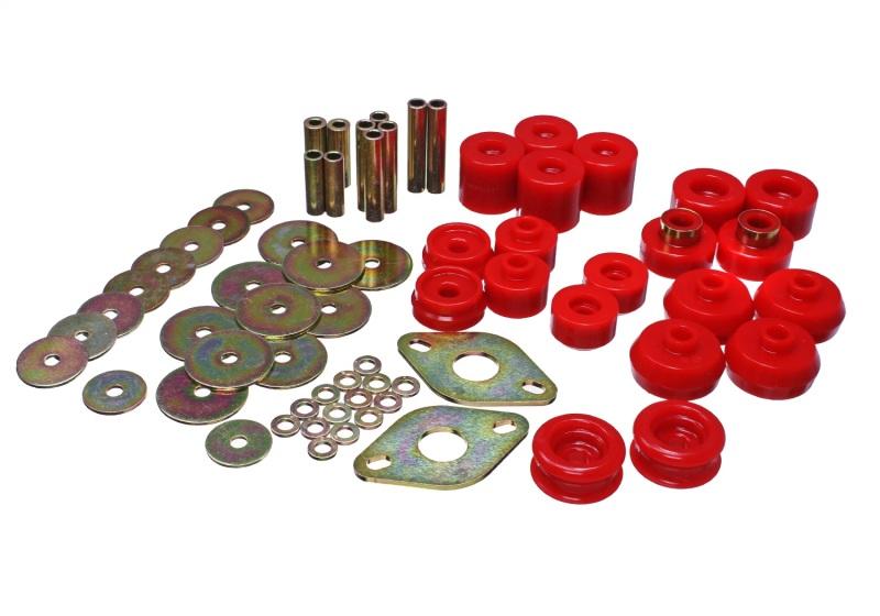 Energy Suspension 96-99 Toyota 4Runner 2WD/4WD Red Body Mount Bushing Set 8.4111R Main Image