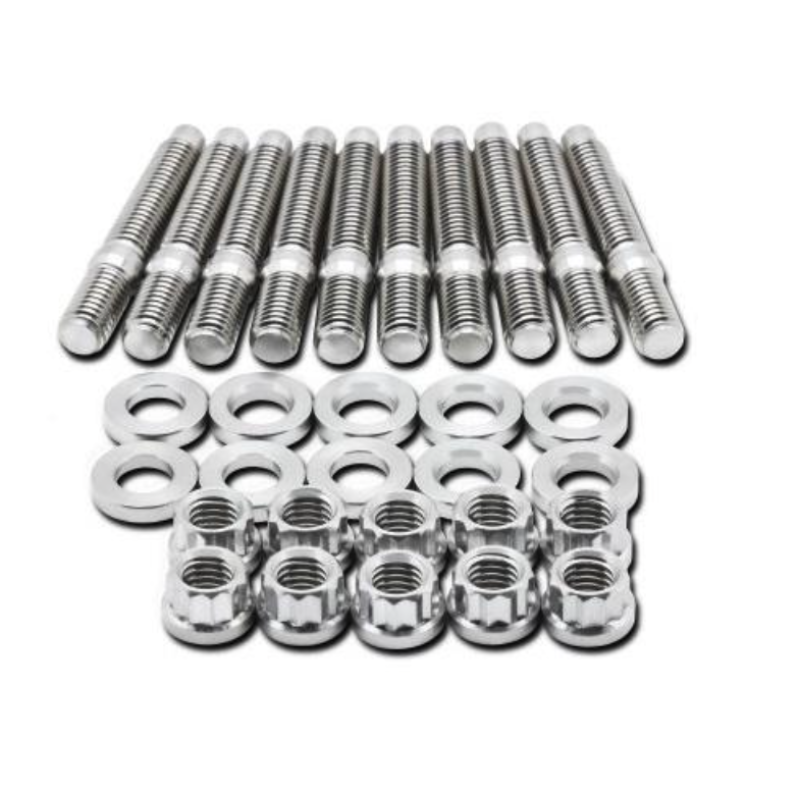 BLOX Racing SUS303 Stainless Steel Exhaust Manifold Stud Kit M8 x 1.25mm 45mm in Length - 9-piece BXFL-00307-9