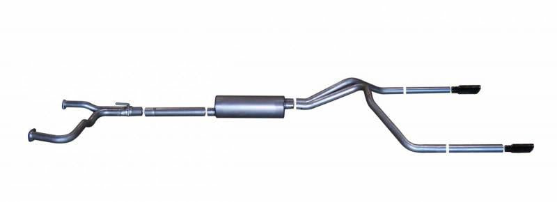 Gibson 04-10 Nissan Titan LE 5.6L 2.5in Cat-Back Dual Split Exhaust - Black Elite 68200B Main Image