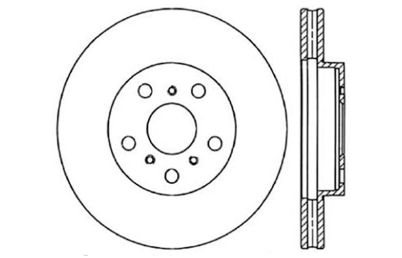 StopTech Sport Drilled/Slotted Brake Rotor; Front Right