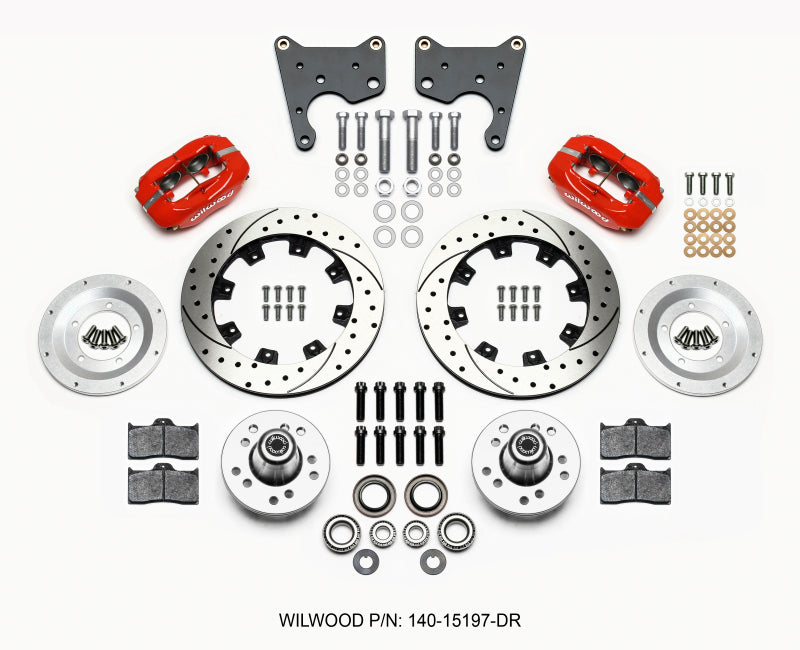 Wilwood Forged Dynalite Front Kit 12.19in Drill Red 65-72 CDP C Body -Drum 140-15197-DR