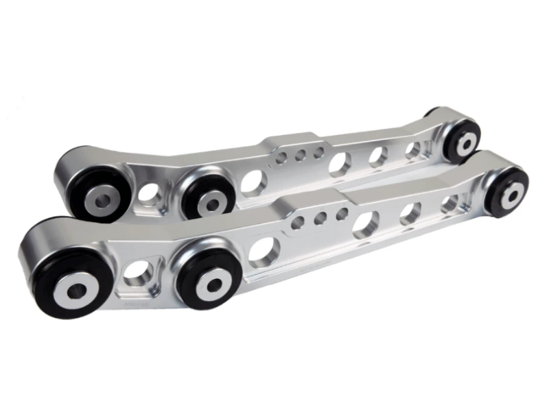 BLOX Racing Billet Rear Lower Control Arms - Raw Aluminum (1996-2000 Honda Civic EK) BXSS-21204-RAW