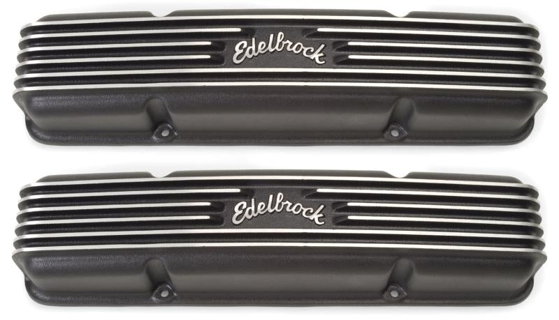 Edelbrock Valve Cover Classic Series Chevrolet 1959-1986 262-400 CI V8 Black 41453 Main Image