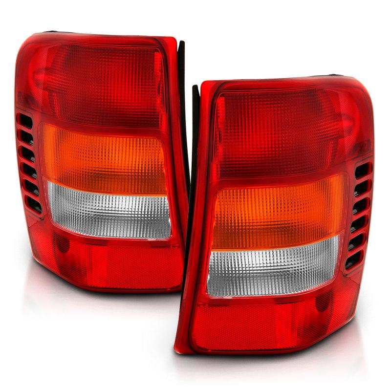 ANZO 1999-2004 Jeep Grand Cherokee Taillight Red/Clear Lens (OE Replacement) 311308 Main Image