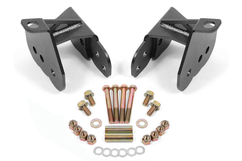 BMR 64-72 Chevy Chevelle Rear Control Arm Relocation Brackets - Black Hammertone CAB400H