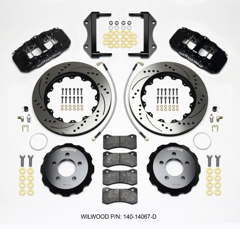 Wilwood AERO6 Front Hat Kit 14.25 Drilled 2014-Up Challenger w/Lines 140-14067-D Main Image