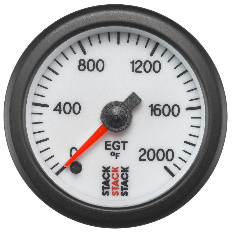 Autometer Stack 52mm 0-2000 Deg F Pro Stepper Motor Exhaust Gas Temp Gauge - White ST3364 Main Image