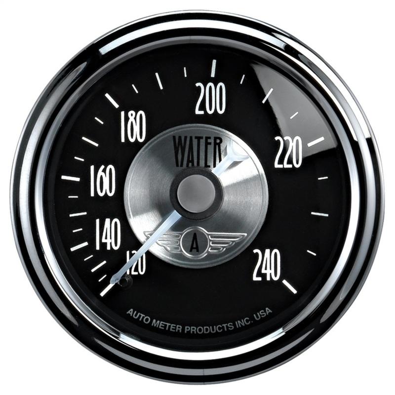 Autometer Prestige Series Black Diamond 2-1/16in 120-240 Deg F Water Temp Gauge 2033 Main Image