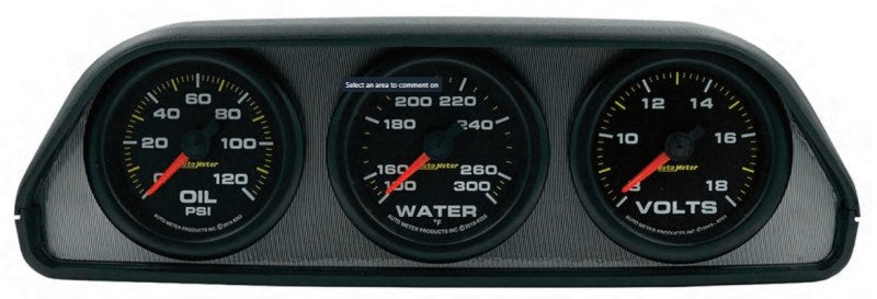 AutoMeter Extreme Environment 3 Gauge Kit w/ Universal Dash Pod 7060