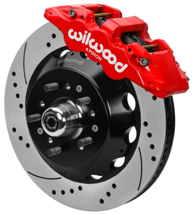 Wilwood Aero6 Big Brake Front Kit 14.00in D/S Red 67-69 Chevrolet Camaro w/ Wilwood AFX Pro Spindle 140-16209-DR