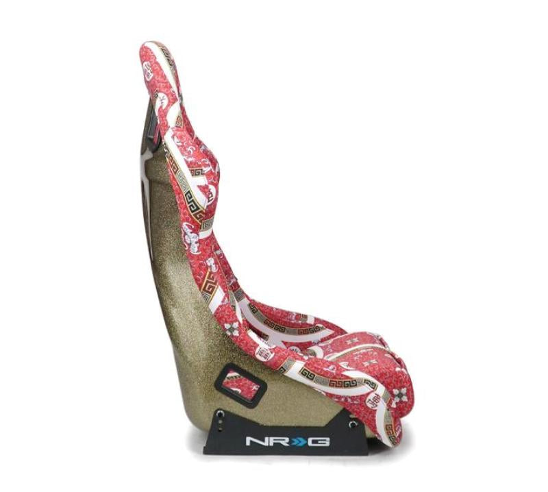 NRG FRP Bucket Seat PRISMA Oriental Longivity Plate Edition W/ Gold Pearlized Back - Large FRP-302-DYNASTY