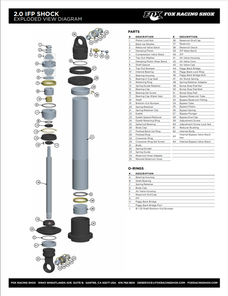 FOX Replacement Shock Sleeve  0.75in OD x 1.675in LTG 1020 - Clear Zinc 213-28-001-B