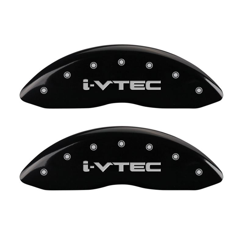 MGP 4 Caliper Covers Engraved Front & Rear i-Vtec Black finish silver ch 20213SIVTBK Main Image