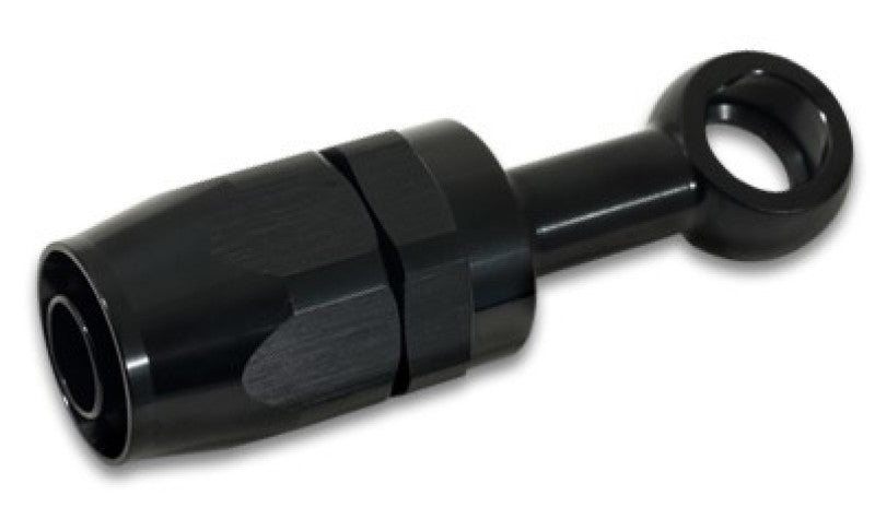 Vibrant -8AN Banjo Hose End Fitting for use with M10 or 3/8in Banjo Bolt - Aluminum Black 24082