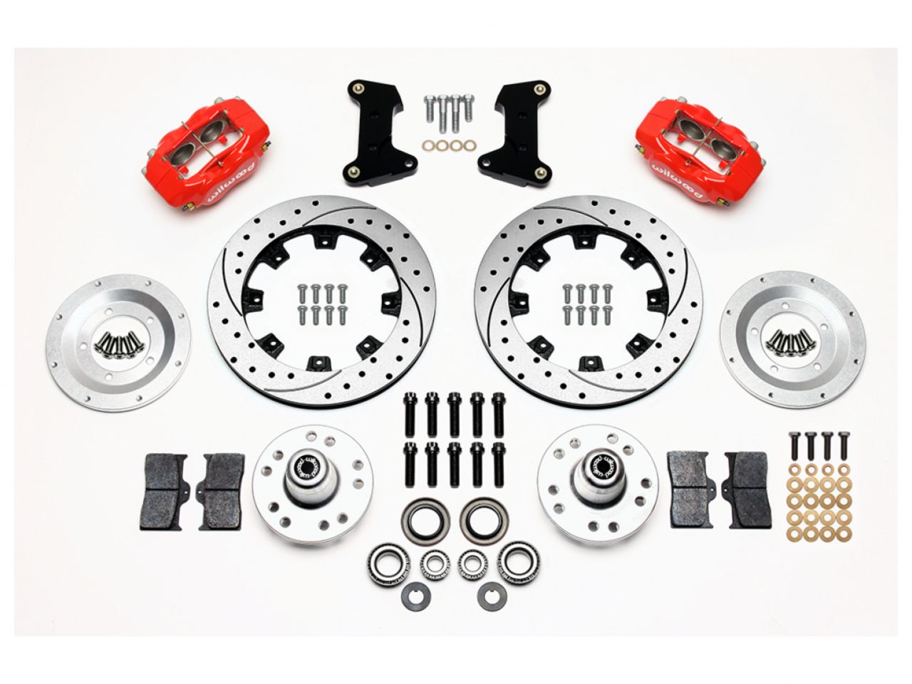 Wilwood FDL Front Kit, 12.19", Drilled, Red, 74-80 Pinto/Mustang II Disc Spind