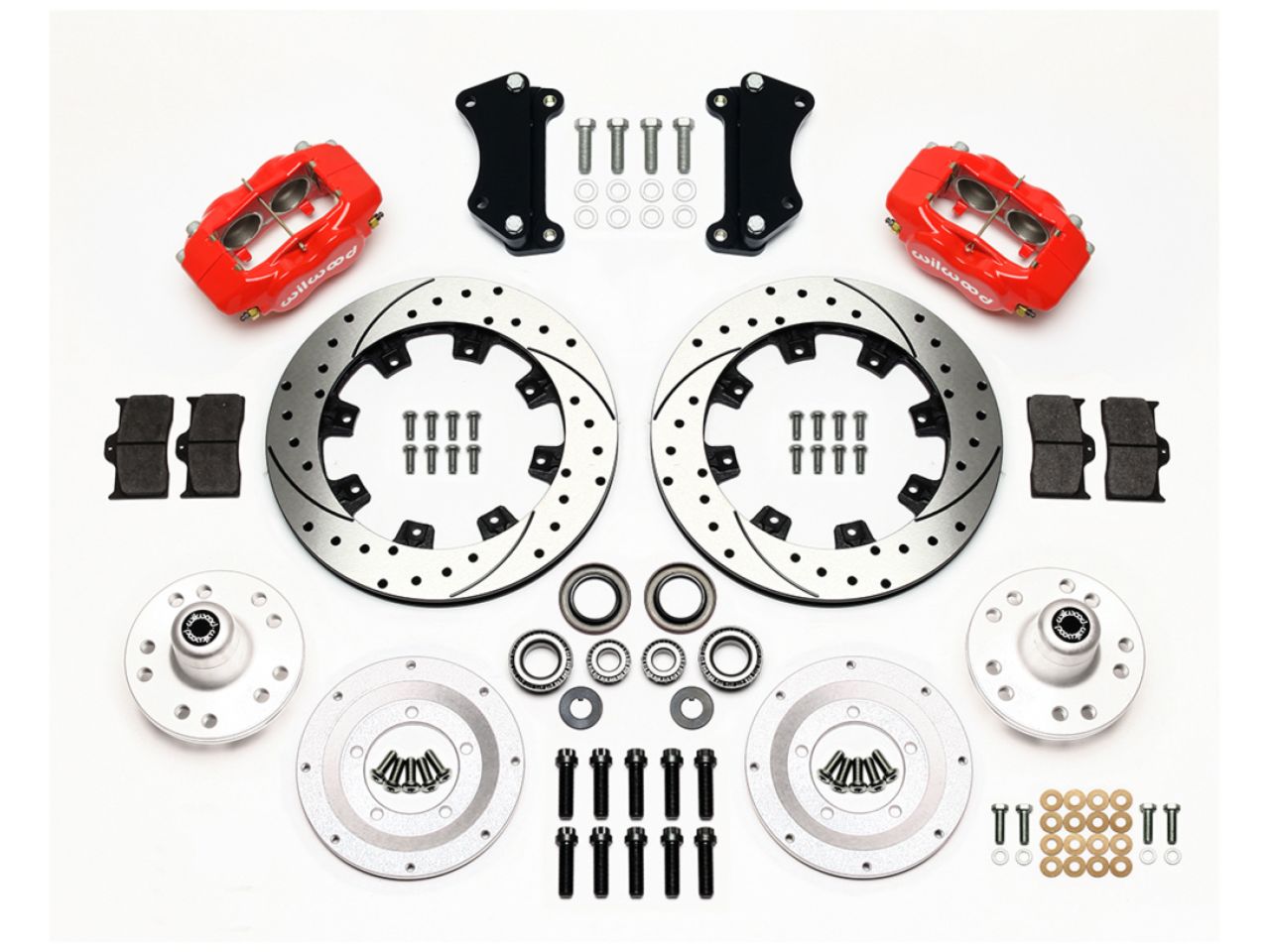 Wilwood FDL Front Kit,12.19",Drilled,Red,Heidts Tri -5,2 inch Drop Spindle