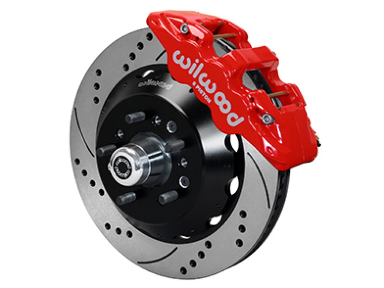 Wilwood AERO6 Front Hub Kit, 15.00, Drilled, Red, 67-69 Camaro, 64-72 Nova