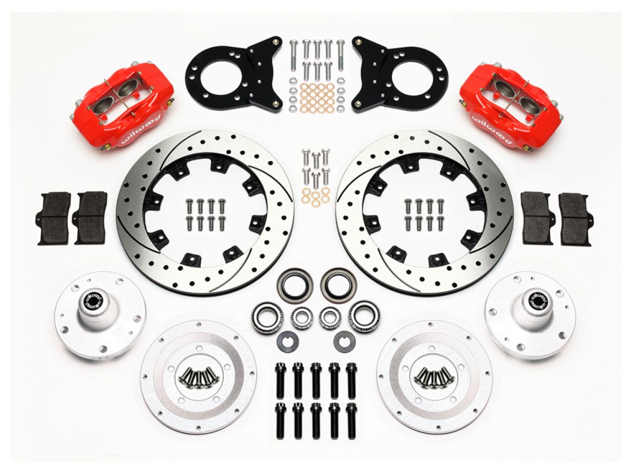 Wilwood FDL Front Kit,12.19",Drill,Red,1965-1969 Mustang Disc