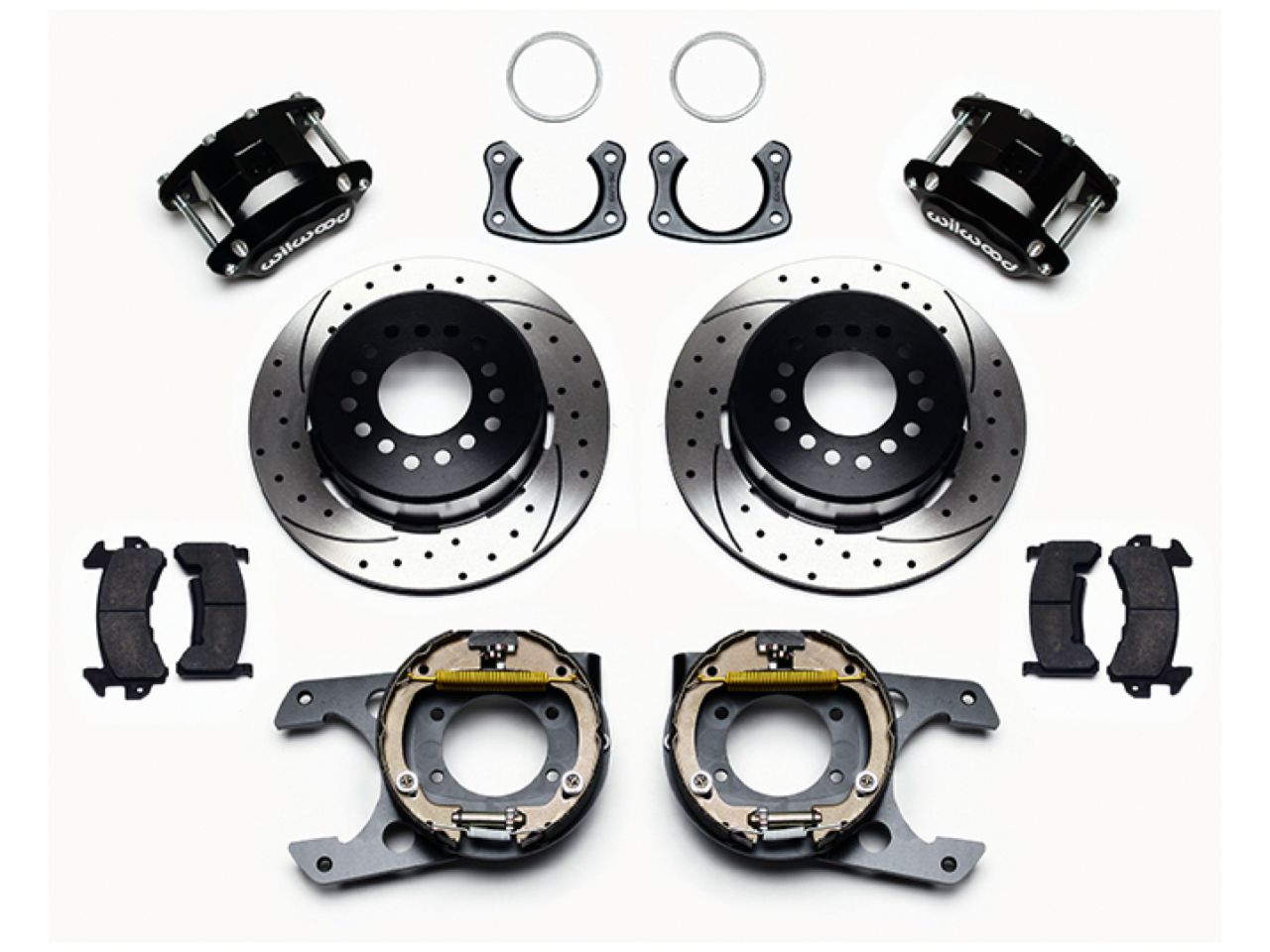 Wilwood D154 P/S Park Brake Kit, Drilled, New Big Ford 2.50" Offset