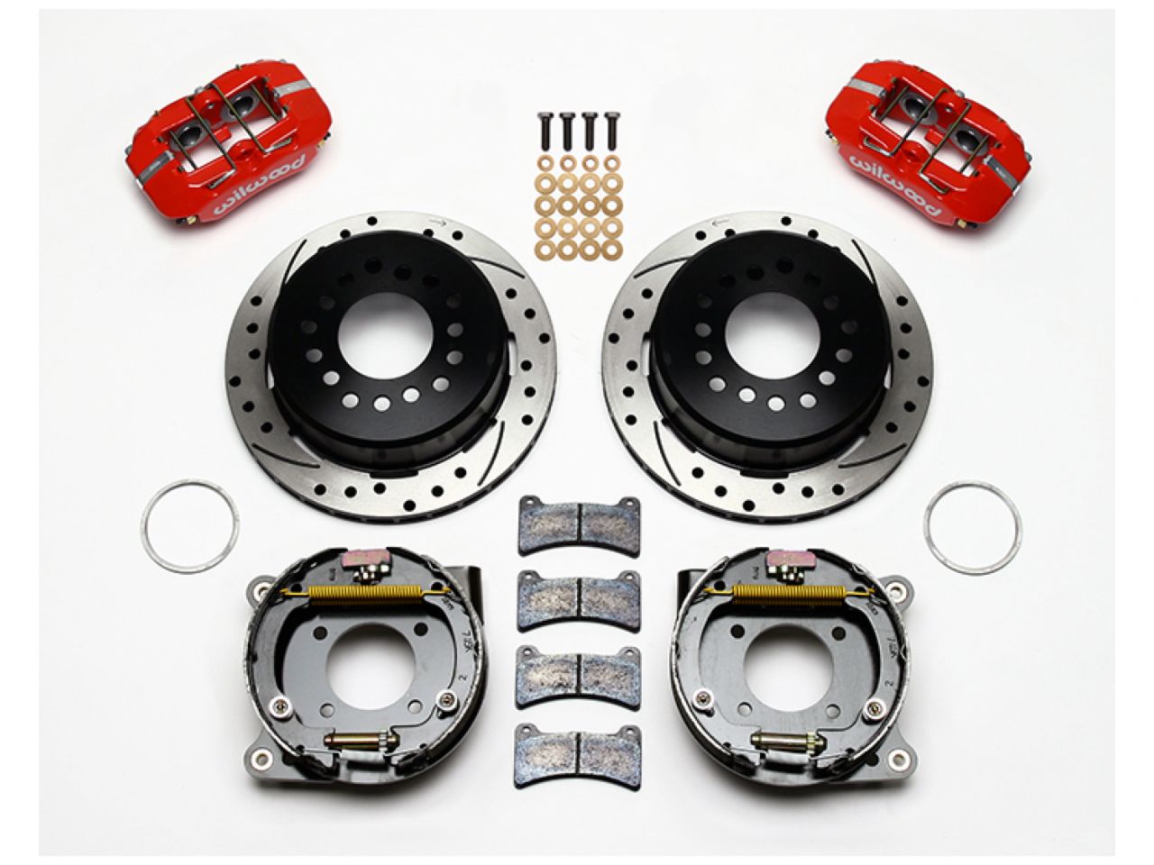 Wilwood FDP-LP 11.00" P-Brake Kit, Drill-Red, Chevy 12 Bolt 2.75" Off