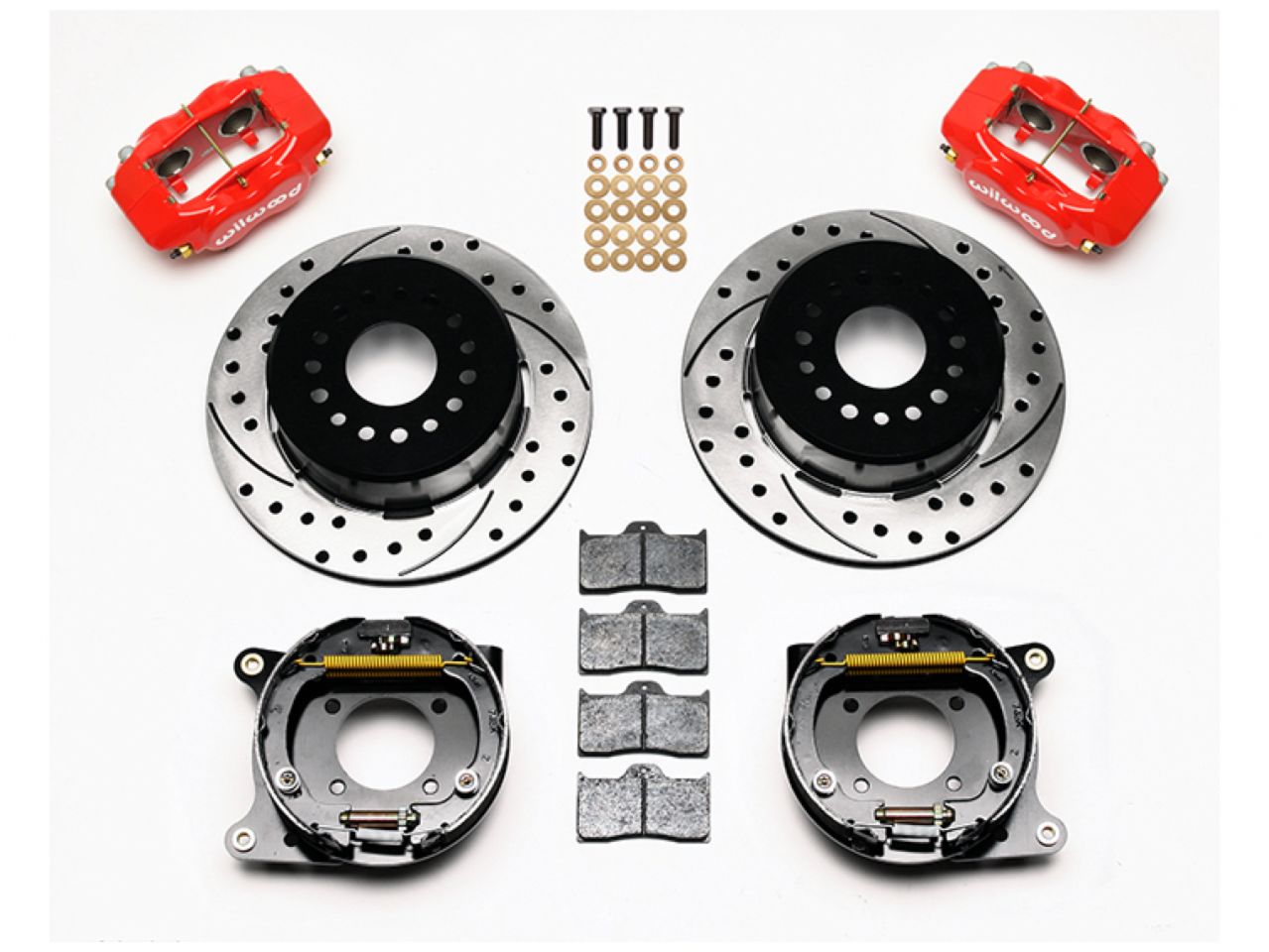 Wilwood FDL P/S Park Brake Kit, Drilled, Red, 93-97 Camaro/Firebird