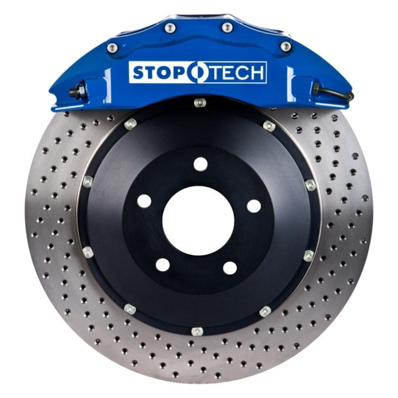 StopTech 06-09 Golf/Jetta 2.0T MK5 Front 6 Piston 355x232 Blue Drilled Rotors 83.893.6700.22 Main Image