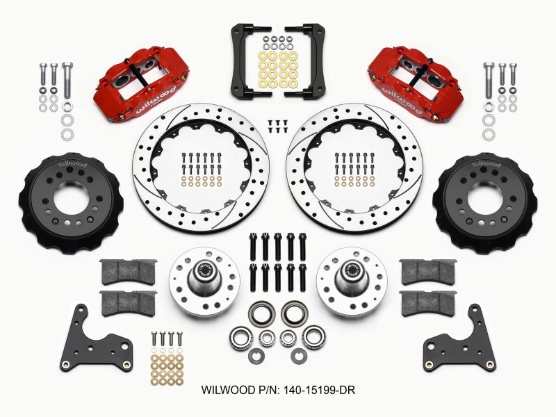 Wilwood Narrow Superlite 6R Front Hub Kit 12.88in Drill Red 65-72 CDP C Body -Drum 140-15199-DR Main Image