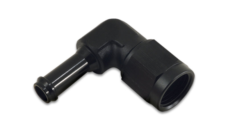 Vibrant -8AN to 3/8in Hose Barb 90 Degree Adapter - Anodized Black 12028