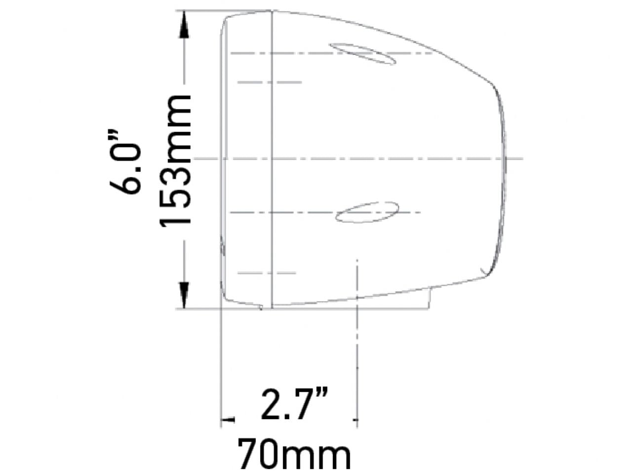 Hella C120 Combination Headlight Righthand, Stud