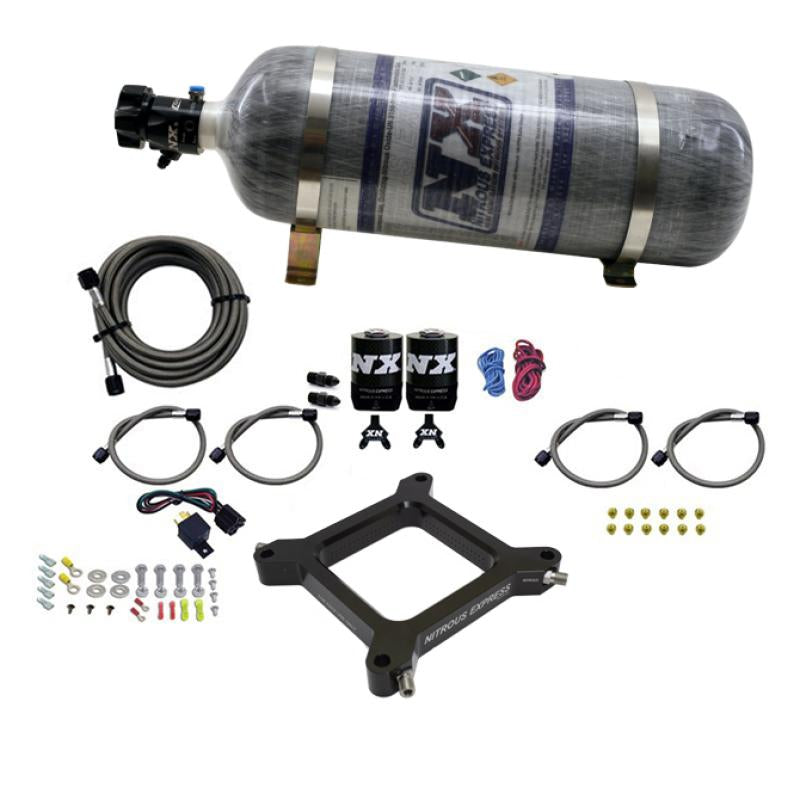 Nitrous Express 4150 Assassin Plate Pro Power Nitrous Kit (100-500HP) w/12lb Bottle 67540-12 Main Image