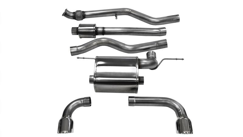 Corsa 12-14 BMW 335i Sedan RWD F30 3in Polished Touring Dual Rear Single 3.5in Tip Cat-Back Exhaust 14937 Main Image