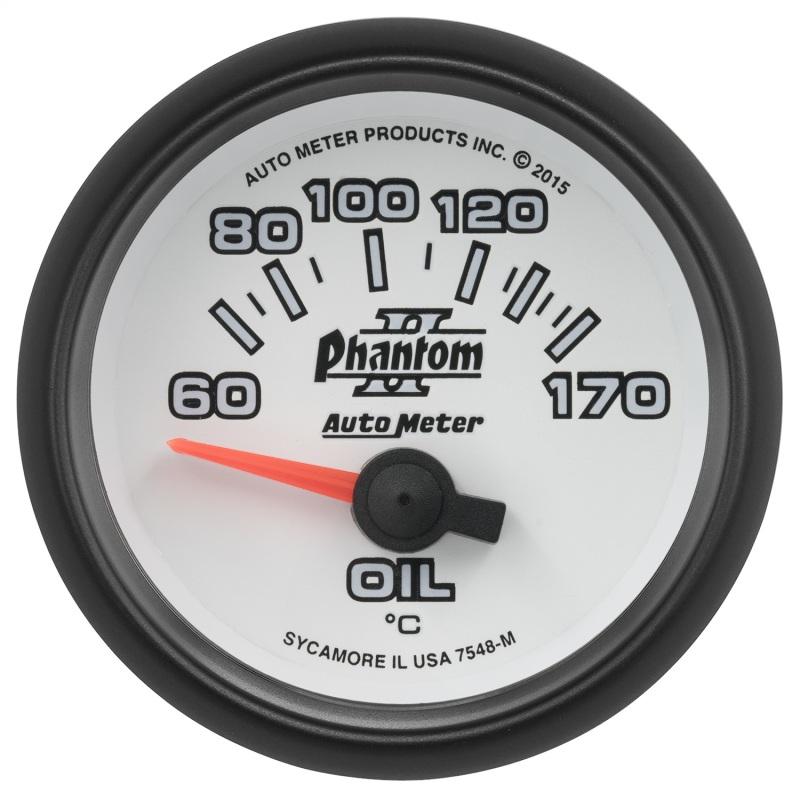 Autometer Phantom II Gauge Oil Temp 2 1/16in 60-170f Electric Phantom II 7548-M Main Image