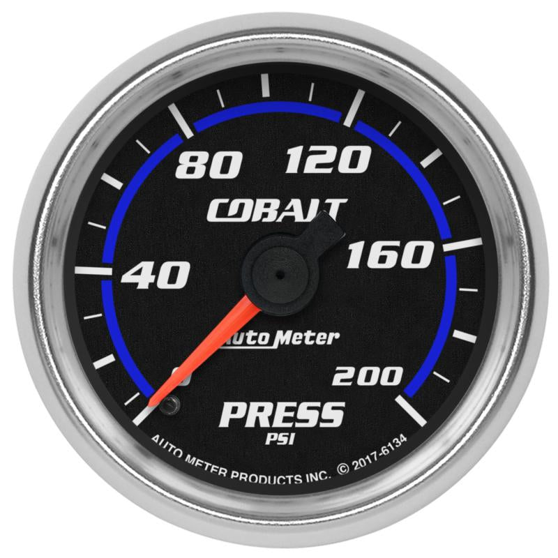 Autometer Cobalt 2-1/16in 200 PSI Mechanical Pressure Gauge 6134 Main Image