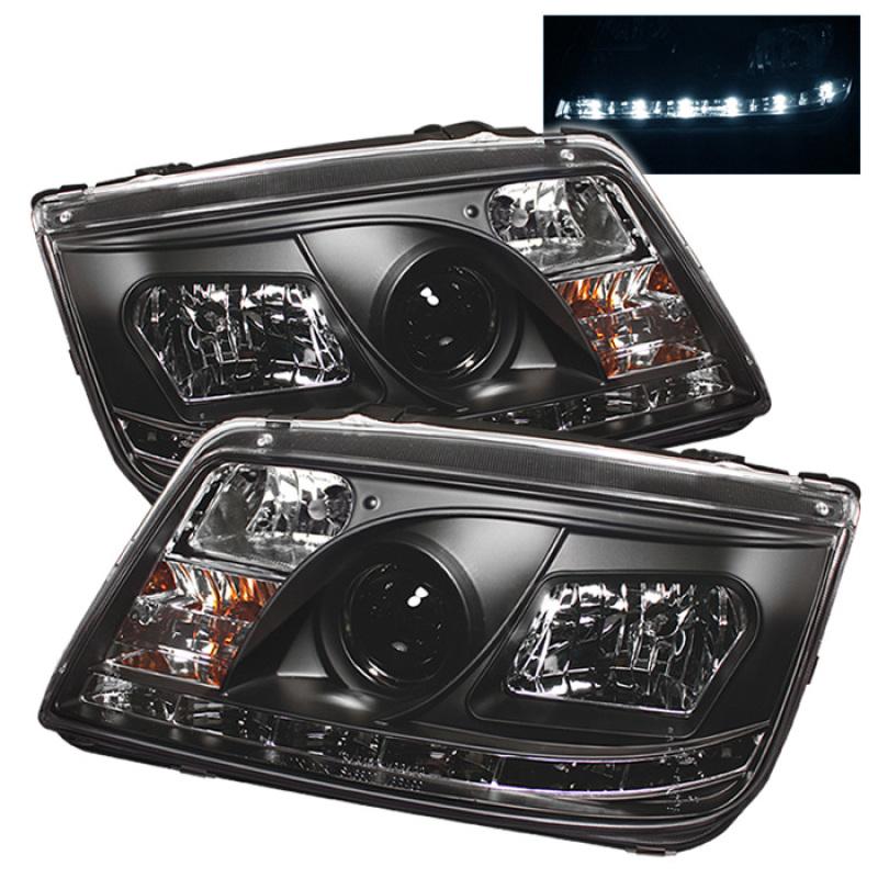 Spyder Volkswagen Jetta 99-05 Projector HeadlightsDRL Blk PRO-YD-VJ99-DRL-BK 5012234 Main Image