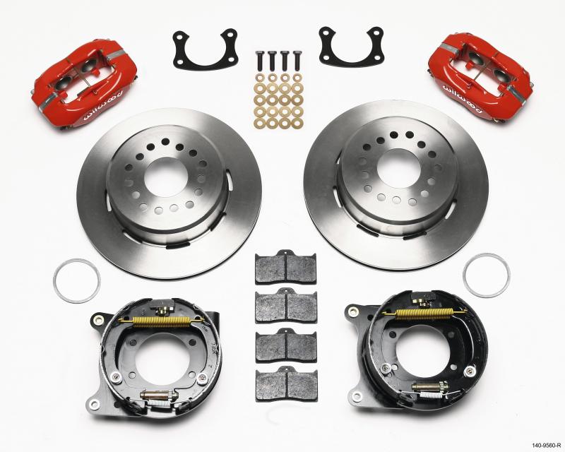 Wilwood Forged Dynalite P/S Park Brake Kit Red New Big Ford 2.50in offset Staggrd Shock 140-9560-R Main Image