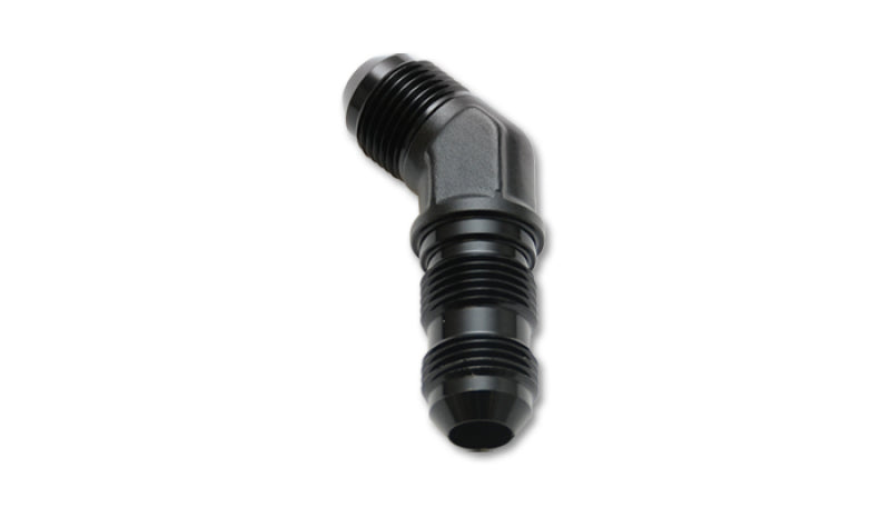 Vibrant -8An Bulkhead Adapter 45 Degree Elbow Fitting - Anodized Black Only