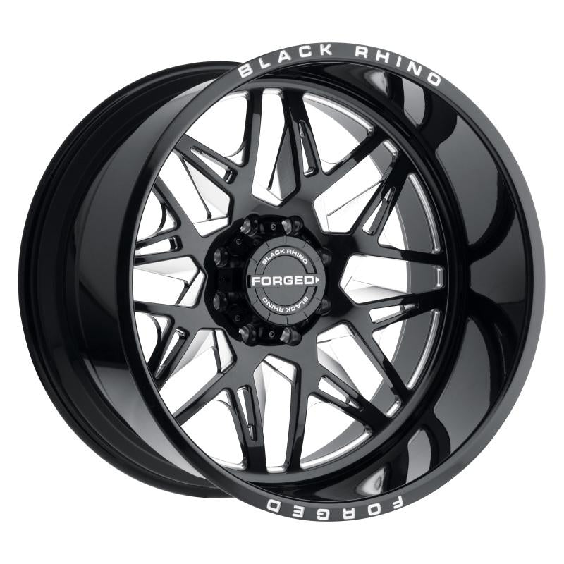 Black Rhino Twister 22x14 8x165 ET-76 CB 122.1 Gloss Black w/Milled Spokes Wheel Left 2214TWS-68165B22L Main Image