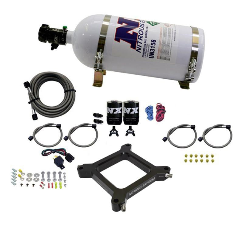 Nitrous Express 4150 Assassin Plate Pro Power Nitrous Kit (100-500HP) w/10lb Bottle 67540-10 Main Image